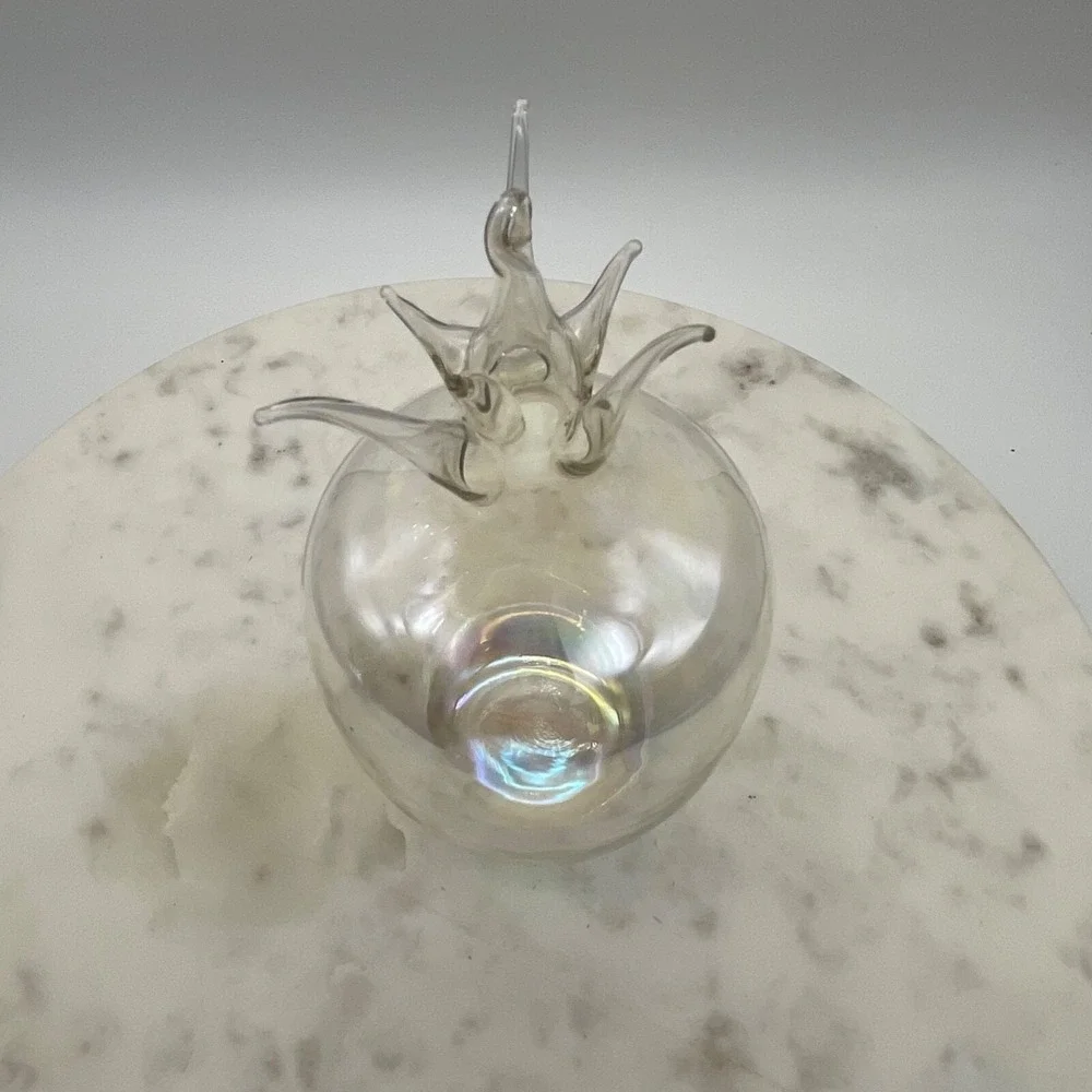 Set of 2‎ Vintage Hand Blown Iridecent Pineapple Ornaments